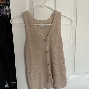Pink Republic Beige Knit Tank Top
